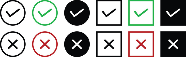 Checkmark tick icons. tick mark sign. checkbox icon set vector illustration.  © Graphic design 125
