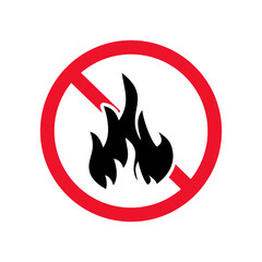 fire forbidden badge template illustration