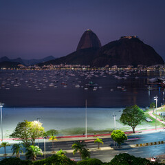 Tranquil Twilight View Over Boats in Rio de Janeiro Bay