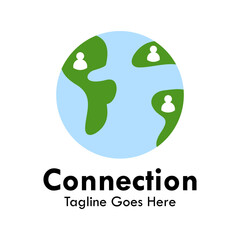Connected design logo template illustration
