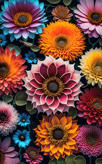 Fototapeta na wymiar Colorful Flowers In The Background