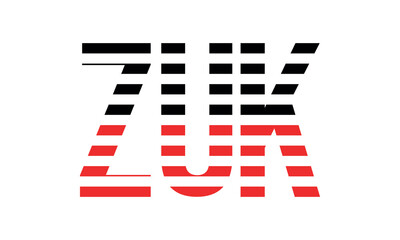 ZUK three initial letter iconic line negative space minimal logo design vector template. monogram, abstract, wordmark, business, typography, minimalist, brand, company, flat, modern, unique, simple