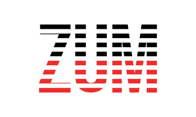 ZUM three initial letter iconic line negative space minimal logo design vector template. monogram, abstract, wordmark, business, typography, minimalist, brand, company, flat, modern, unique, simple