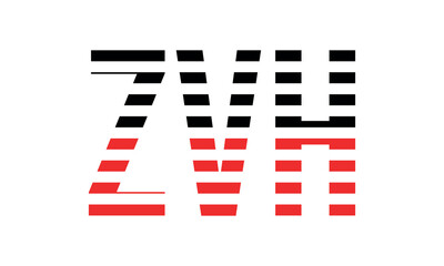 ZVH three initial letter iconic line negative space minimal logo design vector template. monogram, abstract, wordmark, business, typography, minimalist, brand, company, flat, modern, unique, simple