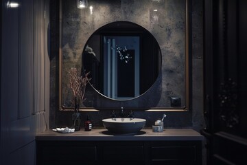 Bathroom, sink and faucet. Modern luxury bathroom design.