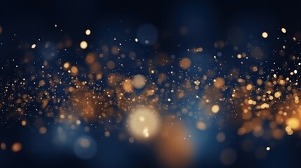 Blue spotlights with gold particles - obrazy, fototapety, plakaty