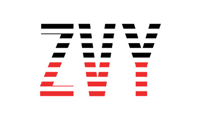 ZVY three initial letter iconic line negative space minimal logo design vector template. monogram, abstract, wordmark, business, typography, minimalist, brand, company, flat, modern, unique, simple