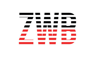 ZWB three initial letter iconic line negative space minimal logo design vector template. monogram, abstract, wordmark, business, typography, minimalist, brand, company, flat, modern, unique, simple