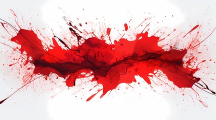 Abstract Artistic red blood Splash: Red Ink Painting with Brushstrokes