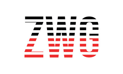 ZWG three initial letter iconic line negative space minimal logo design vector template. monogram, abstract, wordmark, business, typography, minimalist, brand, company, flat, modern, unique, simple