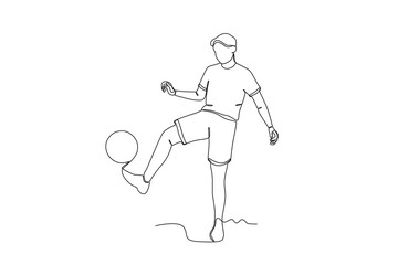 Single continuous line drawing of Man juggling balls .sport concept one line draw graphic design vector illustration
