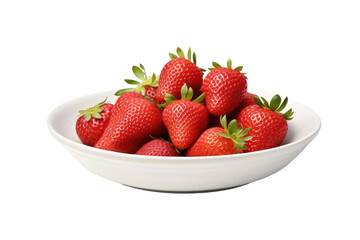 White Bowl Filled With Ripe Strawberries. A white bowl brimming with an abundance of fresh, ripe strawberries, showcasing their vibrant red color and juicy texture.