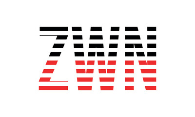 ZWN three initial letter iconic line negative space minimal logo design vector template. monogram, abstract, wordmark, business, typography, minimalist, brand, company, flat, modern, unique, simple