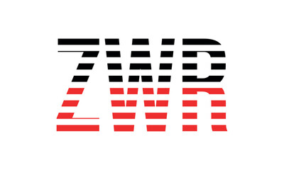 ZWR three initial letter iconic line negative space minimal logo design vector template. monogram, abstract, wordmark, business, typography, minimalist, brand, company, flat, modern, unique, simple