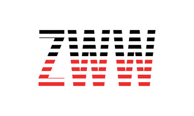 ZWW three initial letter iconic line negative space minimal logo design vector template. monogram, abstract, wordmark, business, typography, minimalist, brand, company, flat, modern, unique, simple