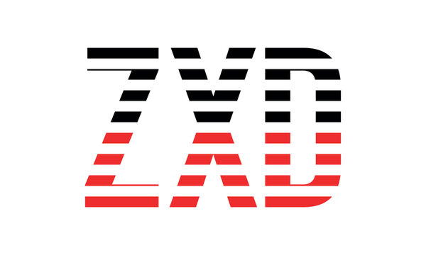 ZXD three initial letter iconic line negative space minimal logo design vector template. monogram, abstract, wordmark, business, typography, minimalist, brand, company, flat, modern, unique, simple
