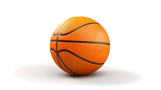 Basketball on basketball court