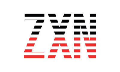 ZXN three initial letter iconic line negative space minimal logo design vector template. monogram, abstract, wordmark, business, typography, minimalist, brand, company, flat, modern, unique, simple