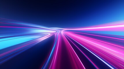 Fototapeta na wymiar abstract background with lines, Abstract light fast motion blur background, futuristic technology glowing speed lines scene. blue pink neon on black background