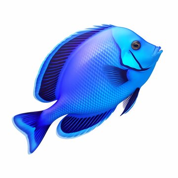 recommend clip art: Blue tang fish (ocean marine animal) isolated on transparent background cutout