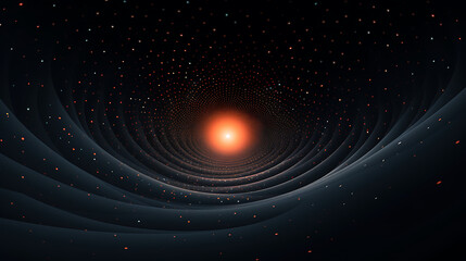 A vector illustration of a black hole warping spacetime. - obrazy, fototapety, plakaty