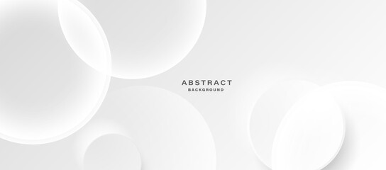 Abstract minimalist white background  with circular elements vector - obrazy, fototapety, plakaty