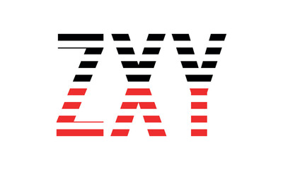 ZXY three initial letter iconic line negative space minimal logo design vector template. monogram, abstract, wordmark, business, typography, minimalist, brand, company, flat, modern, unique, simple