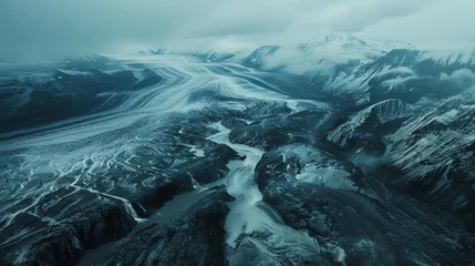 Deurstickers Glacier Meltdown: Aerial Perspective © MSS Studio
