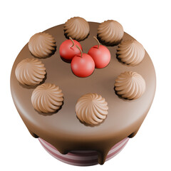 chocolate cake with cherries