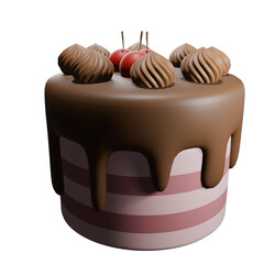 chocolate cake with cherries