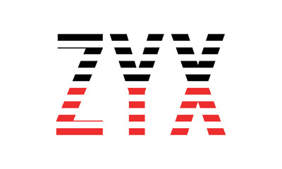 ZYX three initial letter iconic line negative space minimal logo design vector template. monogram, abstract, wordmark, business, typography, minimalist, brand, company, flat, modern, unique, simple