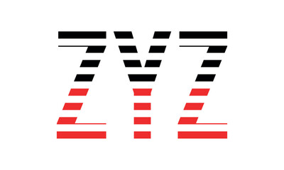 ZYZ three initial letter iconic line negative space minimal logo design vector template. monogram, abstract, wordmark, business, typography, minimalist, brand, company, flat, modern, unique, simple