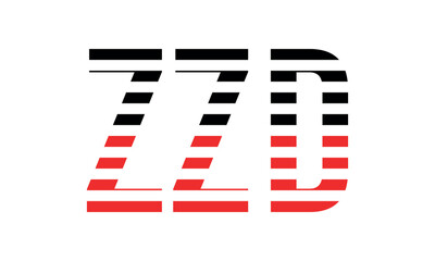 ZZD three initial letter iconic line negative space minimal logo design vector template. monogram, abstract, wordmark, business, typography, minimalist, brand, company, flat, modern, unique, simple