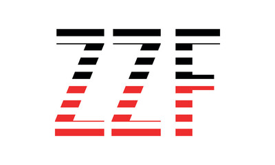 ZZF three initial letter iconic line negative space minimal logo design vector template. monogram, abstract, wordmark, business, typography, minimalist, brand, company, flat, modern, unique, simple