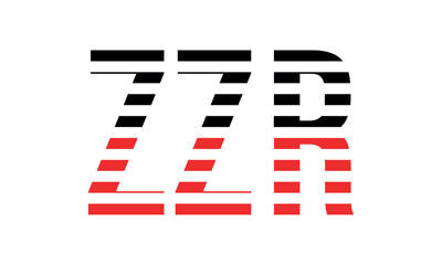 ZZR three initial letter iconic line negative space minimal logo design vector template. monogram, abstract, wordmark, business, typography, minimalist, brand, company, flat, modern, unique, simple