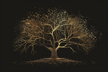 Genealogy tree illustration - obrazy, fototapety, plakaty