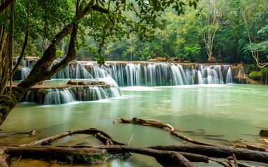 Landscape Waterfall Than Bok Khorani