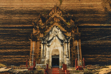 Mingun Pahtodawgyi pagoda, an incomplete monument stupa in Mingun, myanmar burma - 749843394