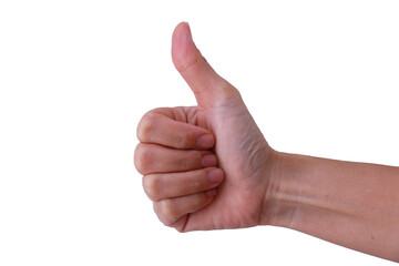 Isolated hand gestures success with a thumbs up sign, symbolizing agreement and positivity in business and personal achievement