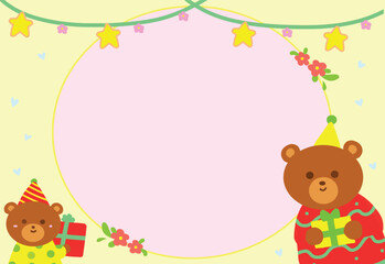 Obraz na płótnie Canvas Little Bear celebrating New Year time. 
