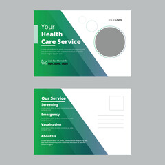 health card service postcard design template