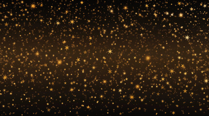 Starry golden sparkle on a black background representing a glittering night sky.