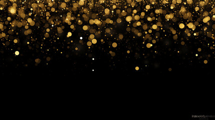 Black background with glowing golden particles