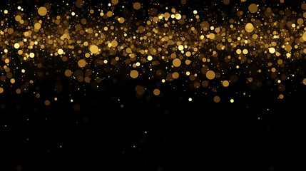 Black background with glowing golden particles