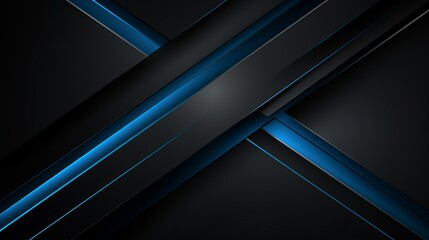 Contemporary Black and Blue Abstract Background - Minimalistic with Color Gradient and Geometric Shapes - Ideal for Web Banners