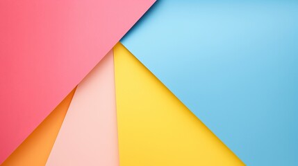 Fashion Papers Texture Background in Memphis Geometry Style - Yellow, Blue, Light Blue, Red, and Pastel Pink Colors