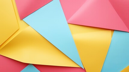 Fashion Papers Texture Background in Memphis Geometry Style - Yellow, Blue, Light Blue, Red, and Pastel Pink Colors