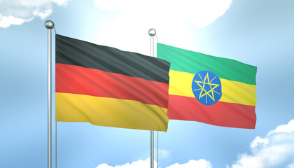 Germany and Ethiopia Flag Together A Concept of Realations