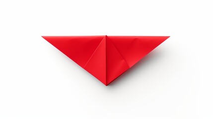 Isolated Red Paper Plane Origami on Blank White Background