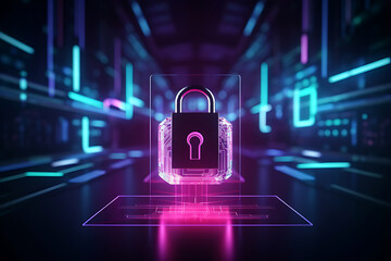 3d technology illustration A fingerprint scanner is integrated into the printed circuit. release binary code